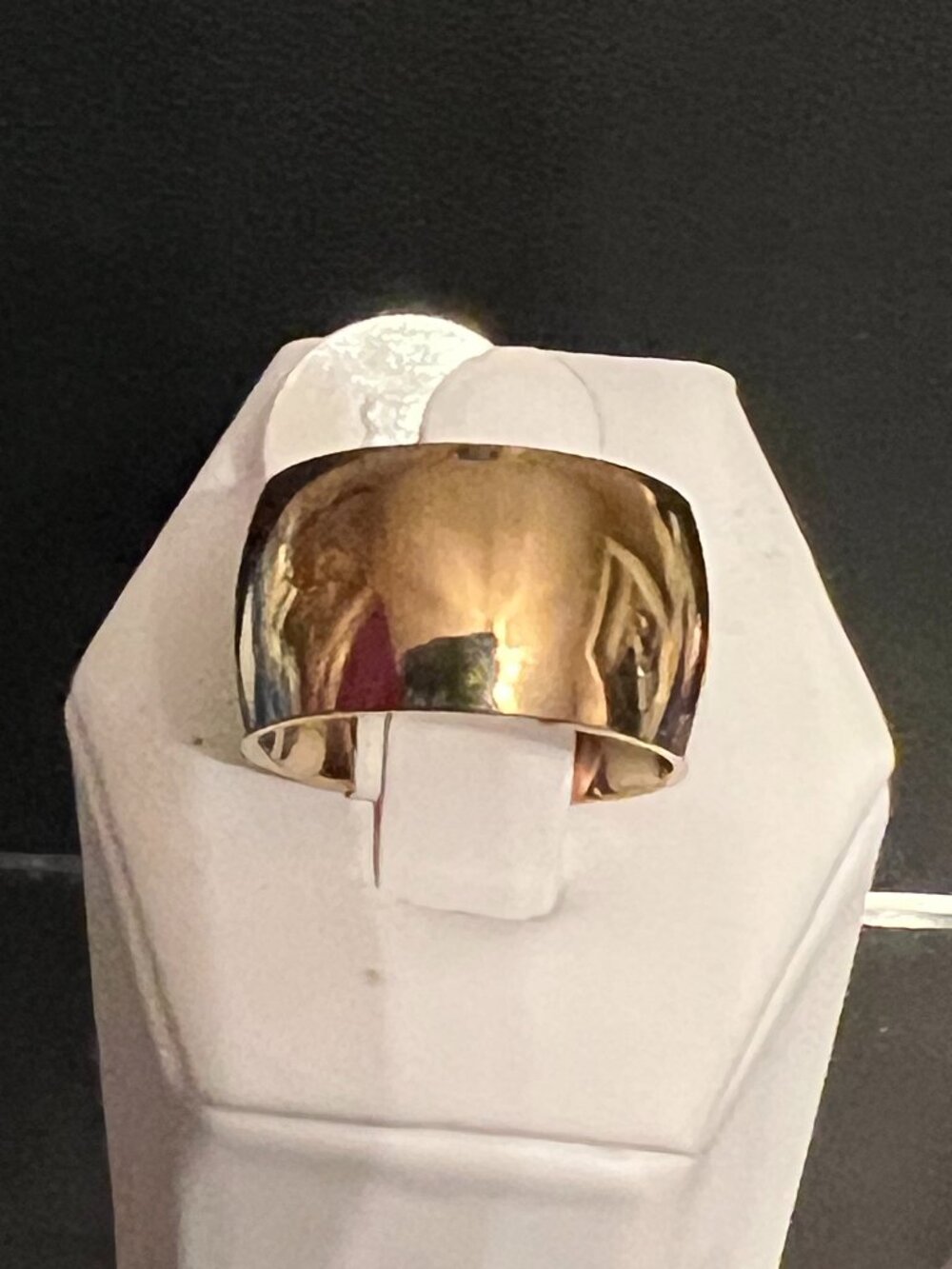 Goldplated 10mm Wide Stainless Steel Band Ring Size 8 (426)
